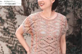「钩编图解」菱形花图案的短袖衫，怎么看就怎么美图片