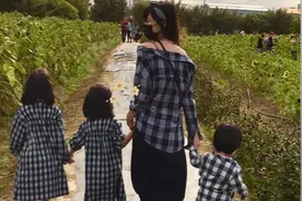 王力宏娇妻晒老公视角美照，牵三个娃大露香肩！十几岁就认识老公图片