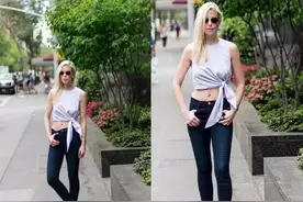 衣服买大了？不用退，大衣服也能穿出小性感！图片
