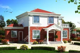 农村自建漂亮实用红砖房带独立厨房 全图+预算图片