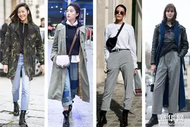 直筒裤+马丁靴才够酷 打造冬日不羁Chic感~图片