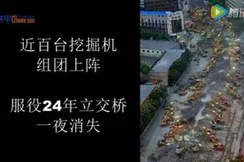 独家视频！近百台挖掘机让立交桥一夜消失！图片