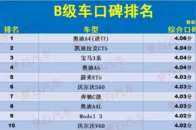 B级车别乱选！口碑榜更新：3系季军，C系第7，雅阁君威未进前30！图片