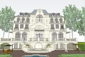 26x27米，四层法式别墅，半地下室，大露台，落地窗