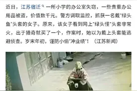江苏宿迁：女子戴绿头鱼盗窃被抓：以为戴上头套能逃避侦查图片