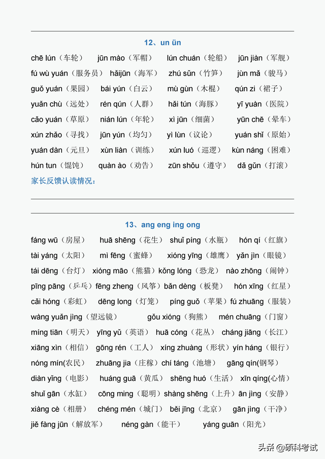 一年级拼音拼读：声母、韵母、整体认读音节、声调及练习，收藏好