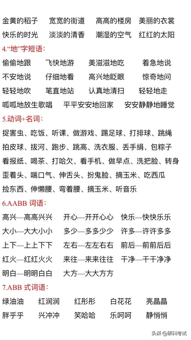 一年级语文下册词语分类盘点，词语积累必备，为孩子收藏好！