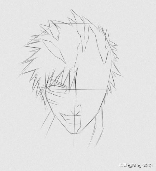 超详细步骤教你手绘一张死神黑崎一护 这眼神太帅气了