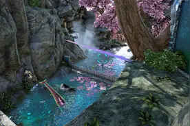 《方舟生存进化》的第一美景，水晶岛的桃花源成功把主播给美酥图片