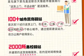 双11快递到家！菜鸟：无人车规模化送快递、百城千校送货上门图片