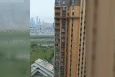 南宁一女童在24层高楼上吊着窗帘“荡秋千”，吓坏众邻居图片