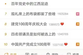 万众瞩目！今天热搜前十都与建党百年相关图片