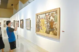 100余幅人物油画展出，中国几代油画家共绘人民形象图片