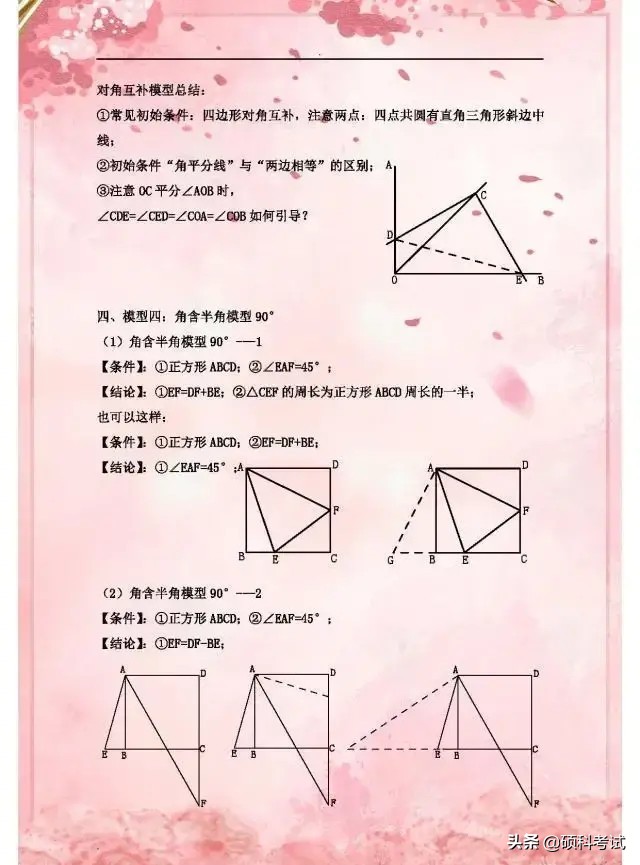 中考数学九大几何模型,吃透证明方法、结论,考试不丢分!插图9 中考数学九大几何模型,吃透证明方法、结论,考试不丢分!