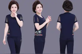 60后妈妈不喜欢裙装，端午买“棉质”套装送她，年轻添气色，巨美图片