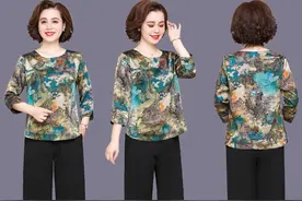 妈妈越过50岁，穿贵气一点！建议多试“棉绸衣”，华丽高雅提品味图片