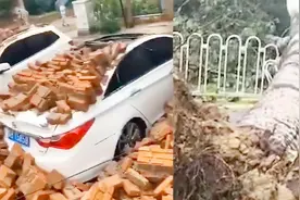 堪比台风！唐山瞬时风速高达12级，小区墙体倒塌拍烂一排车视频封面