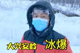 大兴安岭森林的山泉水，冰爆成一幅美景，众多动物脚印引小伙好奇视频封面
