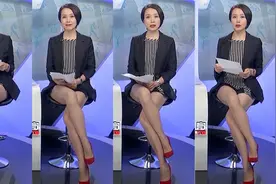 郑怡红色高跟配超短热裤，美腿一览无余，主持《体育世界》视频封面
