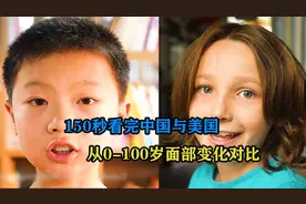 150秒看完中国与美国，人类0-100岁面部变化的对比
