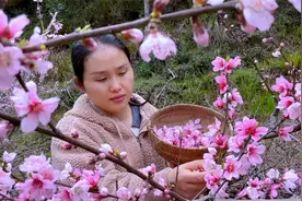 三月桃花盛开，桃花做一个甜品，把春天吃到肚子里的感觉视频封面