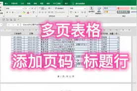 Excel 多页表格打印，快速添加页码和标题行，查找数据更方便视频封面