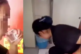 山东一女保洁员用杯子装蹲便池水喝 公司回应：是标杆员工 系自愿视频封面
