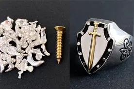 用螺丝和银块制作男士戒指？上面还有宝剑图案？太酷了视频封面