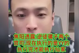 焦阳透露逆徒骡子两个官司现在执行的是YY的，执行完才能执行仙家视频封面