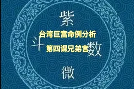 台湾巨富-蔡万春紫薇斗数命盘分析--兄弟宫