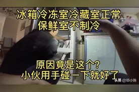 冰箱保鲜室不保鲜了，原因竟是风机卡住了，小伙用手转两下就好了视频封面