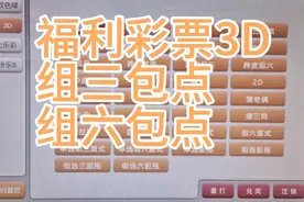 福利彩票3D，组三包点，组六包点