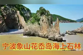 今天航拍了下宁波象山花岙岛海上石林，海岸边结晶体石条雄伟壮观视频封面