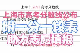 刚刚，上海市公布高考分数线!一分一段表，全市精准定位，报志愿视频封面