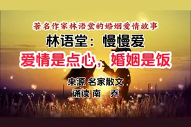 著名作家林语堂的婚姻爱情故事：慢慢爱——爱情是点心，婚姻是饭视频封面