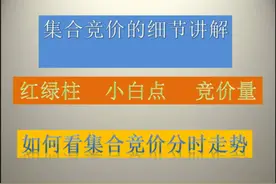 集合竞价干货教学：小白点、红绿柱、细节分时走势重点解析