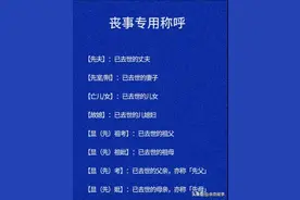 终于有人把丧事专用称呼，整理出来了，长见识了。图片