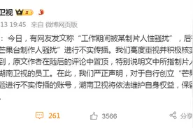有网友发文称“工作期间被某制片人性骚扰” 湖南卫视发声明图片
