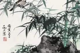 中国当代著名花鸟画大家乔木画梅花，竹子，牡丹作品赏析《六》图片