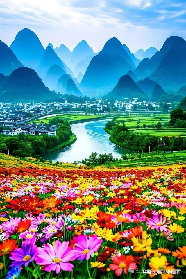 青山绿水，花海人间