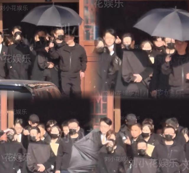 罗晋父亲葬礼后，唐嫣罗晋一路热聊一同离开，明道等艺人随后离开