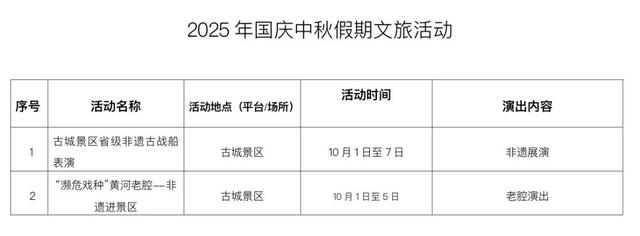国庆游潼关，文旅活动系列预告