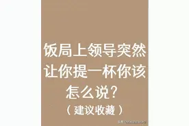 饭局上，领导突然让你提一杯，你该怎么说？图片