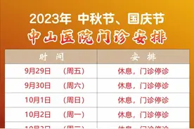 我市三级医院中秋国庆假期门急诊安排一览图片