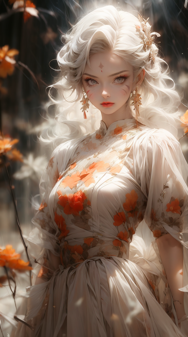 高清动漫壁纸｜AI生成的图片，在花丛中的梦幻女孩