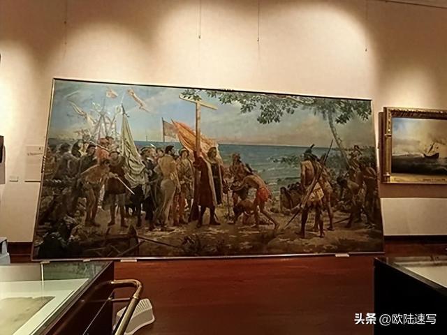 环保组织用红漆涂鸦哥伦布画像，博物馆回应：画作已受损