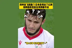 尺度不一？同样是飞踢面门，日本裁判给了红牌，而稍早之前国足的比赛，戴伟浚被飞踢，韩国裁判甚至牌都不给，你怎么看？ #塔吉克斯坦飞踢面部被罚下 #中国男足 #戴伟浚 #卡塔尔vs塔吉克斯坦 #dou来亚洲杯视频封面