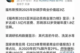 福布斯2025亚洲运动员商业潜力榜预测：孙颖莎商业价值难以想象！图片