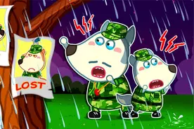 儿童动画：军训中露西独自走开，结果下雨她迷路了