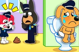 搞笑动画：拉布拉多的尴尬瞬间，变成巨人，找卫生间的搞笑故事！视频封面